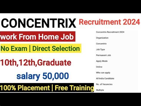 Concentrix Recruitment Work From Home Job Th Pass Job