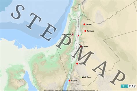 StepMap Jordanien Landkarte für Jordanien