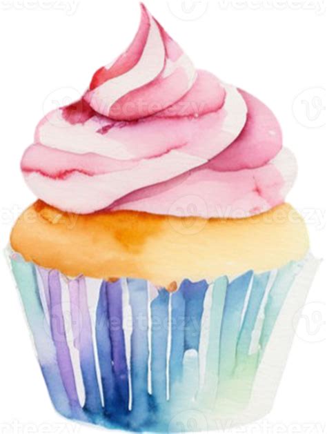 Cupcakes Watercolor Clipart Illustration 44783345 Png