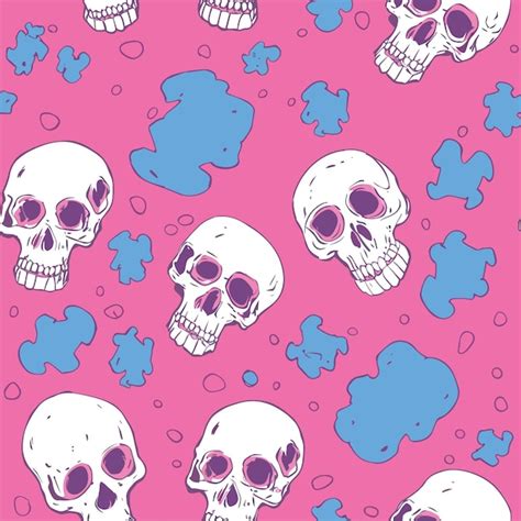 Premium Vector | Seamless Colorful Skull Pattern