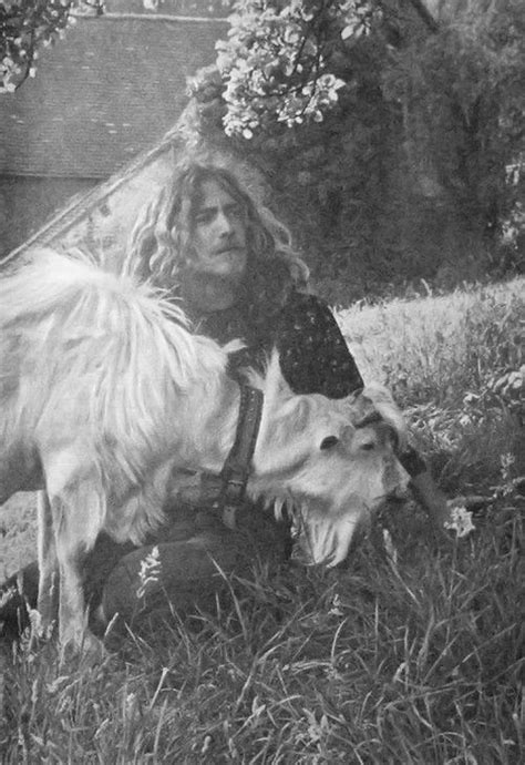 Sept Robert Plant With A Goat At His Jennings Farm Home