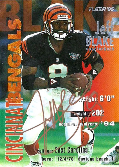 jeff blake | The Football Autograph Encyclopedia