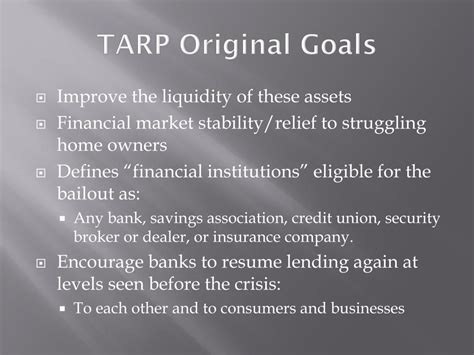 Ppt The Troubled Asset Relief Program Tarp Powerpoint Presentation