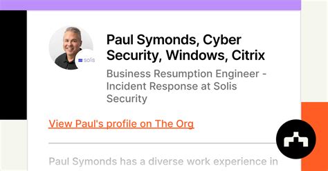 Paul Symonds Cyber Security Windows Citrix Business Resumption