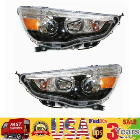 Pair Set Left Right Headlamps Headlights For Mitsubishi Outlander