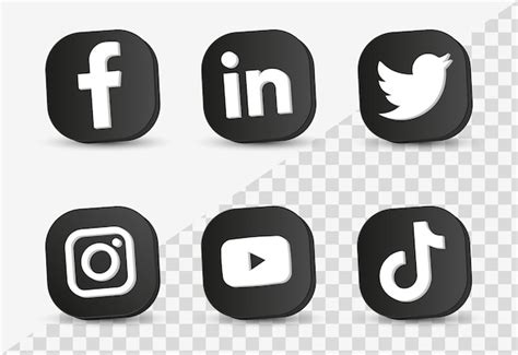 Logotipos De Iconos De Redes Sociales Populares En Marco Negro D O