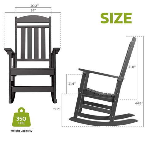 Outdoor Rocking Chairs Set Of 2 All Weather Resistant Poly Lumber