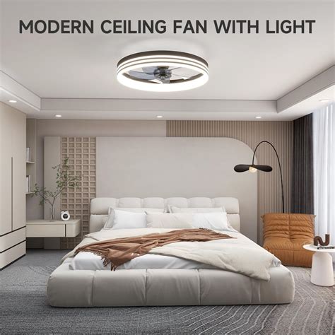 Volisun Low Profile Ceiling Fans With Lights And Remote 19 7in Flush