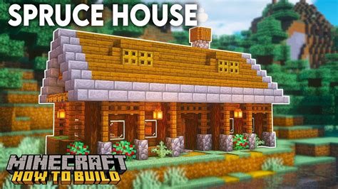 Minecraft How To Build A Spruce House Wooden Survival House