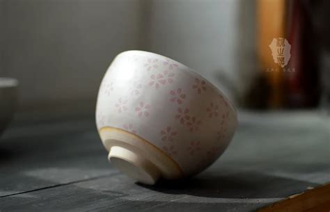 Cuenco de cerámica de sakura matcha hecho a mano taza tradicional