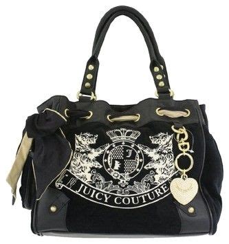 Juicy Couture Velour Daydreamer Scottie Black Bag Satchel Juicy