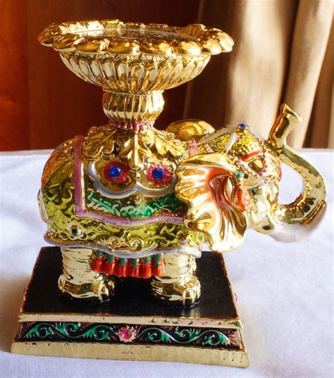 Candle Holder Elephant Candle Holder Golden Candle Holder Ceramics