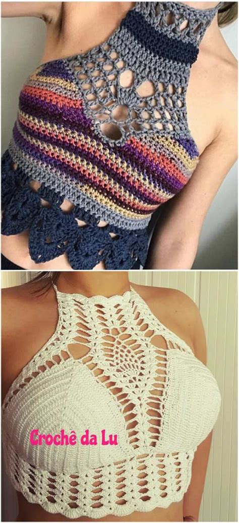 10 The Best Crochet Halter Tops Crochet Crop Top Pattern Crochet Top