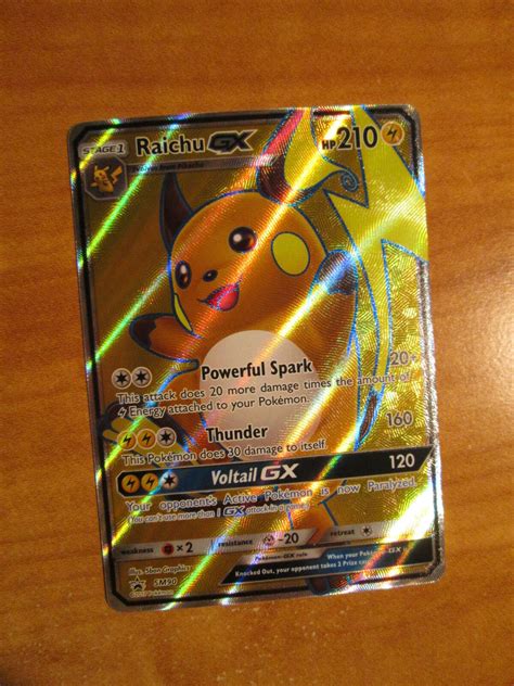 FULL ART Pokemon RAICHU GX Card BLACK STAR PROMO SM90 Ultra Rare Box SM