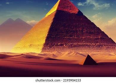 Egypt Pyramids Concept Art Digital Painting Stock Illustration ...