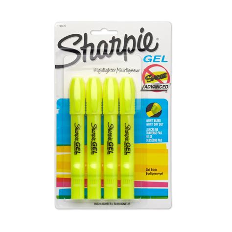 Sharpie Gel Highlighter Bullet Tipyellow 4 Pack