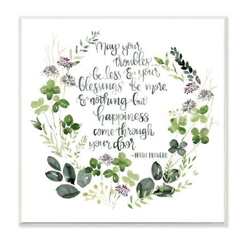 Stupell Industries Troubles Be Less Irish Proverbs Wreath By Jennifer