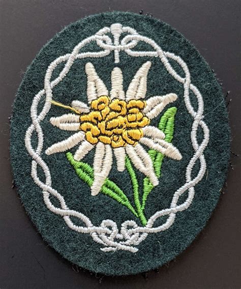 Wwii German Army Gebirgsjager Edelweiss Mountain Troops Sleeve Badge