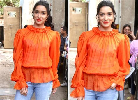 Shraddha Kapoor Looks Bold And Bright In Orange Ruffle Top And Denim