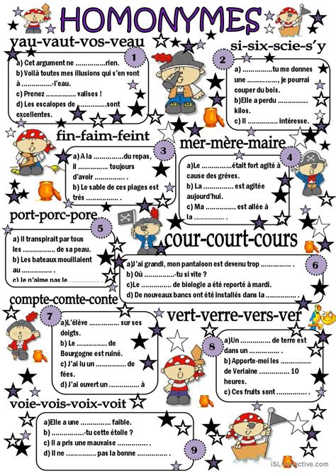 Homonymes Pratique De La Grammaire E Fran Ais Fle Fiches Pedagogiques