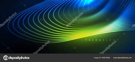 Techno Neon Wave Lines Dynamic Electric Motion Speed Concept Templates