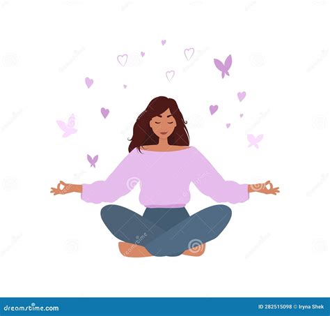 Female Character Enjoys Life And Freedom Stock Vector Illustration Of Health Self 282515098