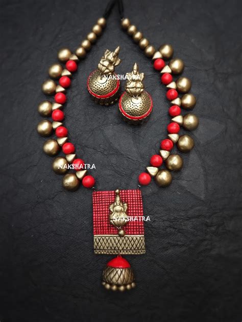 Antique Gold Lakshmi Design Temple Long Necklace Set By Nakshatra