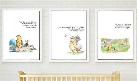 Classic Winnie The Pooh Nursery Prints Set Of 3 Winnie The Etsy UK