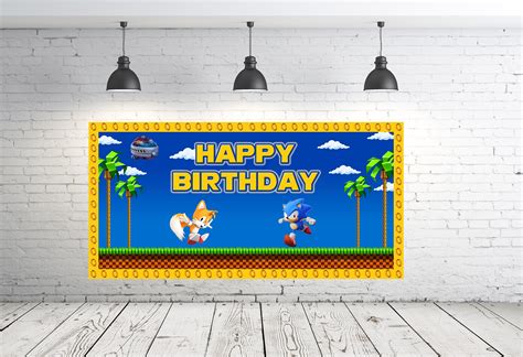 Sonic Birthday Banner DIGITAL FILE - Etsy