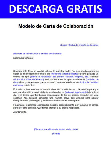 Modelo De Carta Para Pedir Colaboracion Para Un Evento Noticias Modelo