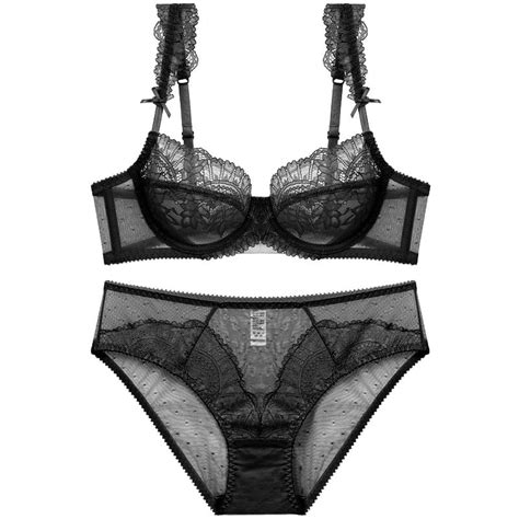 Generic New Sexy Ultra Thin Women S Underwear Translucent Lace Bra Large Boob Size