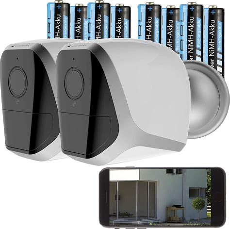 VisorTech Überwachungs Kamera WiFi 2er Set Full HD IP