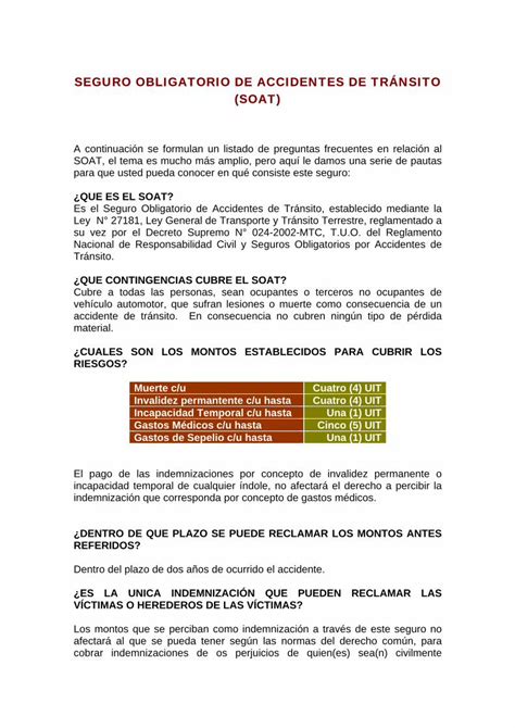 PDF SEGURO OBLIGATORIO DE ACCIDENTES DE TRÁNSITO es el soat pdf