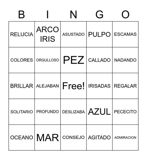 EL PEZ ARCO IRIS Bingo Card