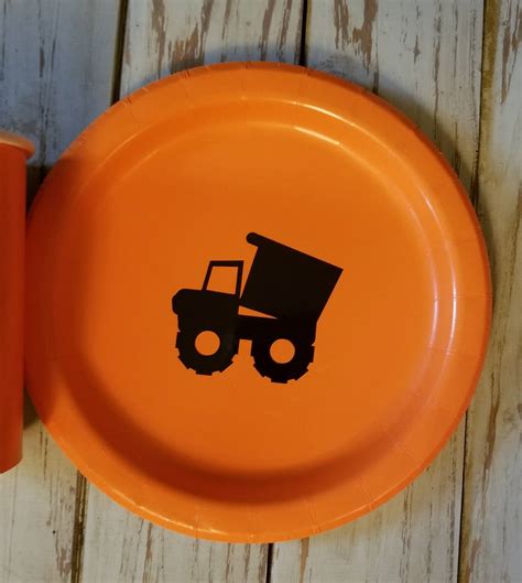 Construction Birthday Party Plates Cups Napkins Dump Truck Etsy