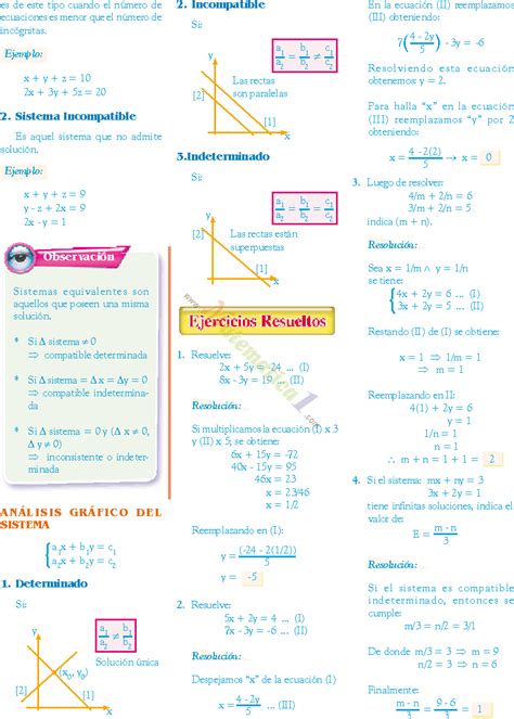 Sistemas De Ecuaciones Lineales Ejercicios Resueltos Y Para Resolver Pdf