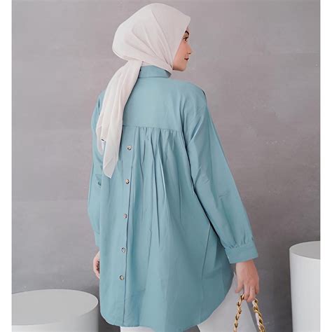 Jual Kemeja Linen Rika Top Oversize Wanita Terkini Kemeja Rika Top