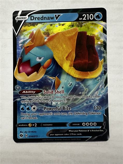 Drednaw V 014 073 Ultra Rare Champions Path Pokemon TCG Error Card