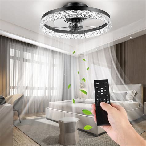 Kamlam Modern Low Profile Ceiling Fan And Remote 20 Flush Mount