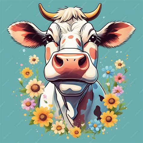 Premium AI Image | Cows and Flower