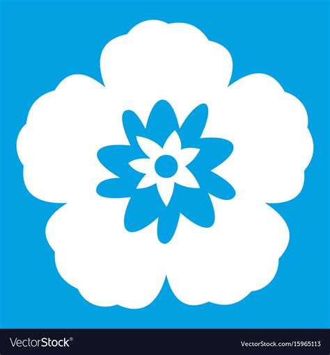 Rose Of Sharon Korean Flower Icon White Royalty Free Vector