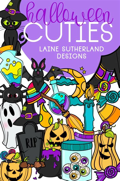 Cute Halloween Clip Art Set Moveable Pieces Use Allowed Halloween Clips Halloween Clipart