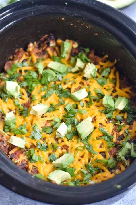 Vegan Slow Cooker Enchilada Quinoa Black Bean Bake Thyme And Love