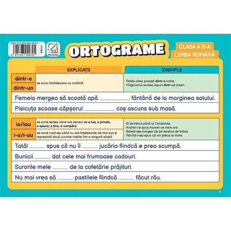 Pliant Ortograme Clasa A Ii A Editura Booklet