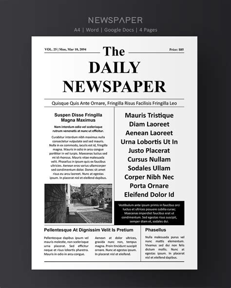 black  white newspaper article template word google docs highfile