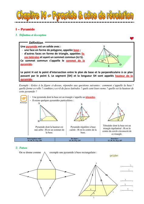 Solution Pyramide Et Cone De Revolution Cours Fr Studypool