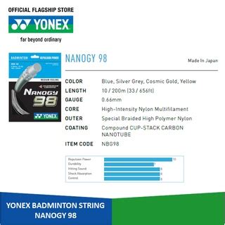 Yonex Nanogy 98 Badminton String Shopee Malaysia