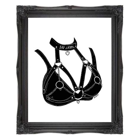 HARNESS Erotic Lingerie BDSM Harness Art Illustration Print Etsy