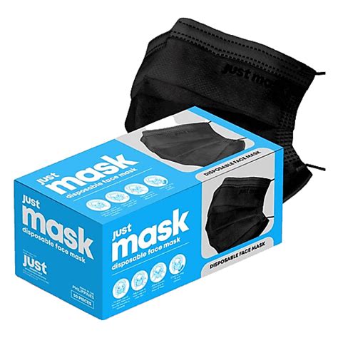 Just Mask Disposable Face Mask Black | 50s | Medicine & Health Aids ...