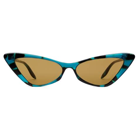 Gucci Cat Eye ‘capri’ Sunglasses Turquoise Dark Yellow Gucci Eyewear Avvenice